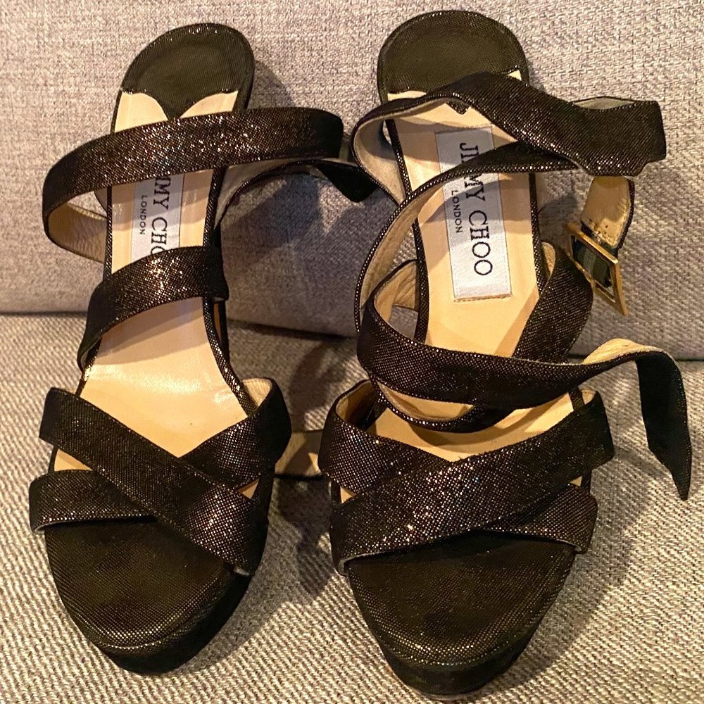 Jimmy Choo Black "Vamp" Sandals